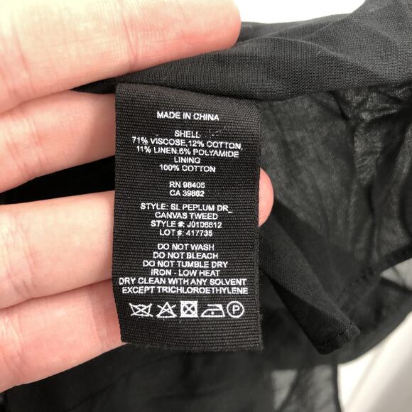 Theory NWT Round Neck Fit Flare Mini Shift Dress Sleeveless Black Size 12 - Picture 6 of 6